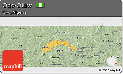 Savanna Style Panoramic Map of Ogo-Oluw