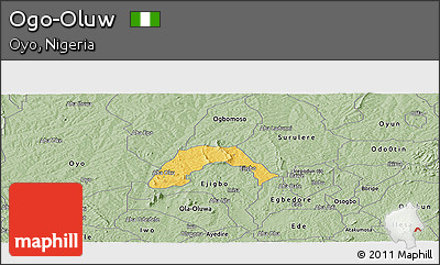 Savanna Style Panoramic Map of Ogo-Oluw