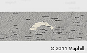 Shaded Relief Panoramic Map of Ogo-Oluw, darken, semi-desaturated