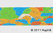 Shaded Relief Panoramic Map of Ogo-Oluw, political outside