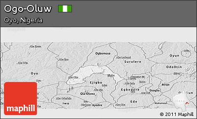 Silver Style Panoramic Map of Ogo-Oluw