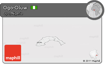 Silver Style Panoramic Map of Ogo-Oluw, single color outside