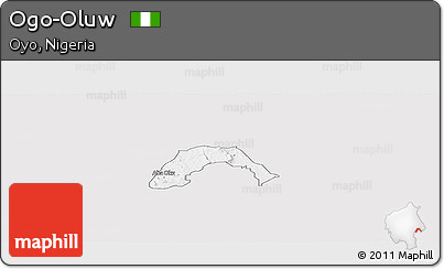 Silver Style Panoramic Map of Ogo-Oluw, single color outside