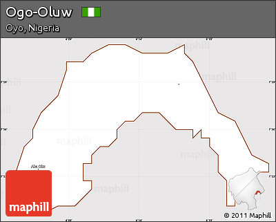 Classic Style Simple Map of Ogo-Oluw, cropped outside