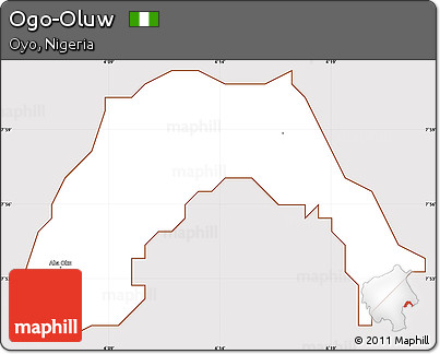 Classic Style Simple Map of Ogo-Oluw, cropped outside