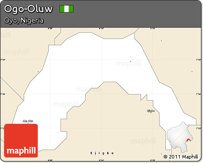 Classic Style Simple Map of Ogo-Oluw