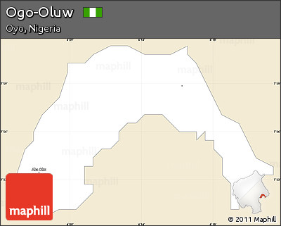 Classic Style Simple Map of Ogo-Oluw, single color outside