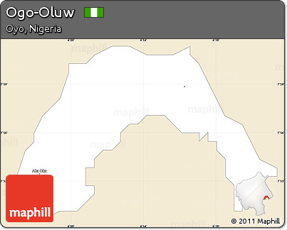 Classic Style Simple Map of Ogo-Oluw, single color outside