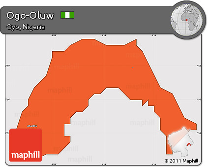 Political Simple Map of Ogo-Oluw, cropped outside