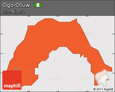 Political Simple Map of Ogo-Oluw, cropped outside