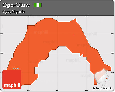 Political Simple Map of Ogo-Oluw, cropped outside
