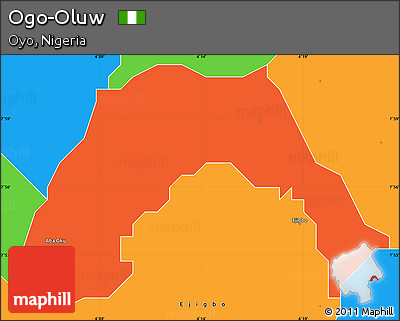 Political Simple Map of Ogo-Oluw