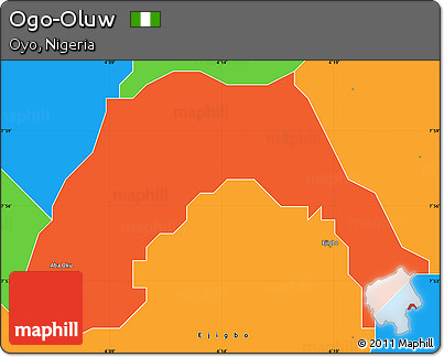 Political Simple Map of Ogo-Oluw