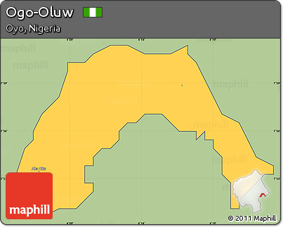 Savanna Style Simple Map of Ogo-Oluw, cropped outside
