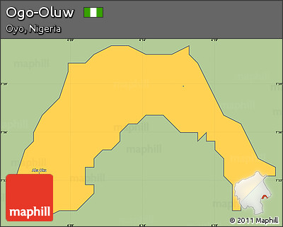 Savanna Style Simple Map of Ogo-Oluw, cropped outside