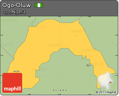 Savanna Style Simple Map of Ogo-Oluw