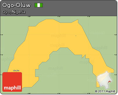 Savanna Style Simple Map of Ogo-Oluw, single color outside
