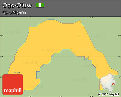 Savanna Style Simple Map of Ogo-Oluw, single color outside