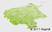 Physical Panoramic Map of Oyo, single color outside