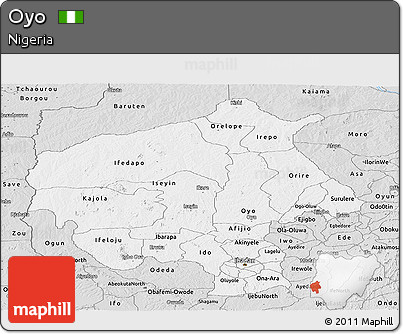 Silver Style Panoramic Map of Oyo