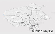 Silver Style Panoramic Map of Oyo, single color outside