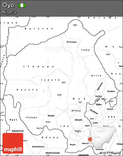 Blank Simple Map of Oyo