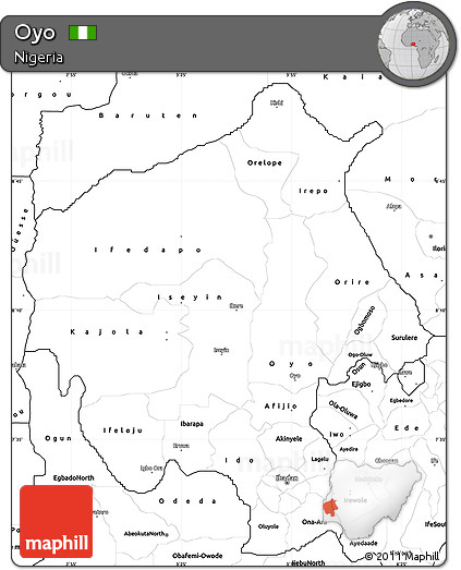 Blank Simple Map of Oyo