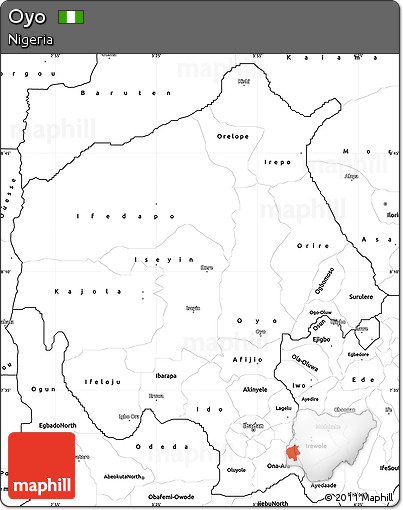 Blank Simple Map of Oyo