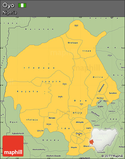 Savanna Style Simple Map of Oyo