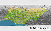Satellite Panoramic Map of Nigeria, desaturated, land only