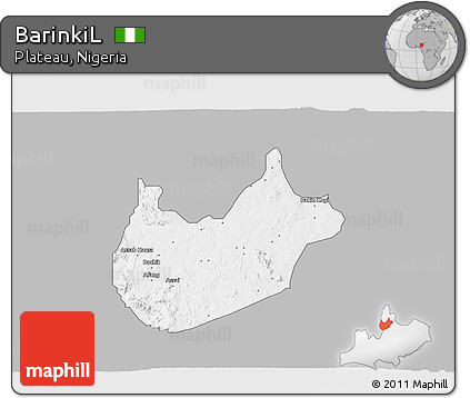 Gray 3D Map of BarinkiL, single color outside