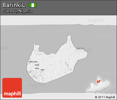 Gray 3D Map of BarinkiL, single color outside