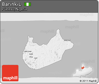 Gray 3D Map of BarinkiL, single color outside
