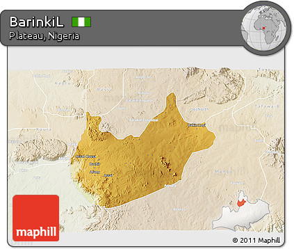 Physical 3D Map of BarinkiL, lighten