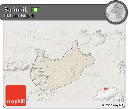 Shaded Relief 3D Map of BarinkiL, lighten