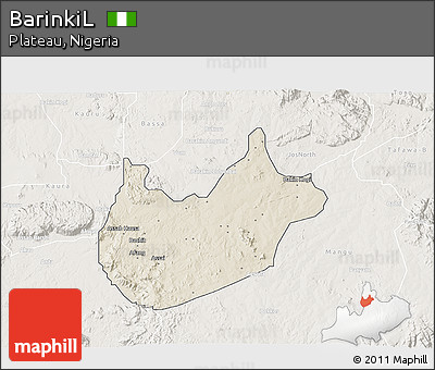 Shaded Relief 3D Map of BarinkiL, lighten