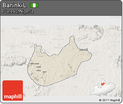 Shaded Relief 3D Map of BarinkiL, lighten
