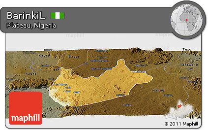 Physical Panoramic Map of BarinkiL, darken