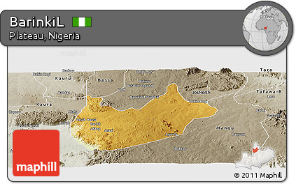 Physical Panoramic Map of BarinkiL, semi-desaturated