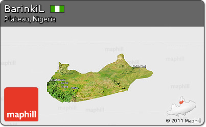 Satellite Panoramic Map of BarinkiL, single color outside