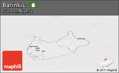 Silver Style Panoramic Map of BarinkiL, single color outside