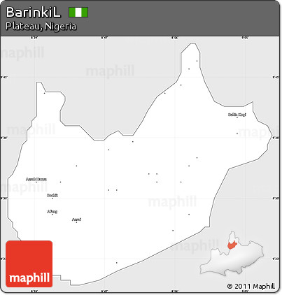 Silver Style Simple Map of BarinkiL, single color outside