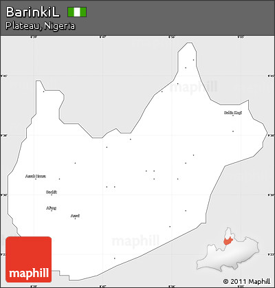 Silver Style Simple Map of BarinkiL, single color outside
