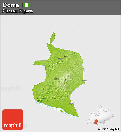 Physical 3D Map of Doma, single color outside