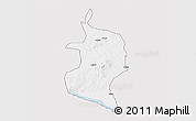 Silver Style 3D Map of Doma, single color outside