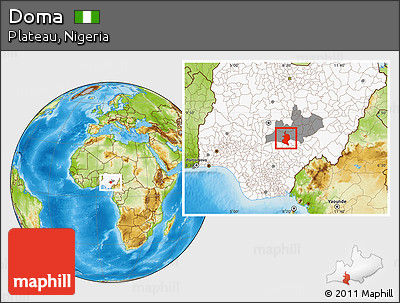 Physical Location Map of Doma, highlighted country, highlighted parent region