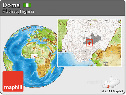 Physical Location Map of Doma, highlighted country, highlighted parent region