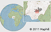 Savanna Style Location Map of Doma, highlighted country, highlighted parent region, hill shading