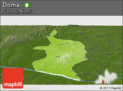 Physical Panoramic Map of Doma, darken