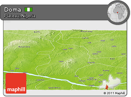 Physical Panoramic Map of Doma